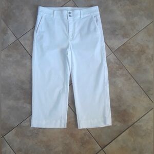 Talbots High-Waist White Crop Jeans.